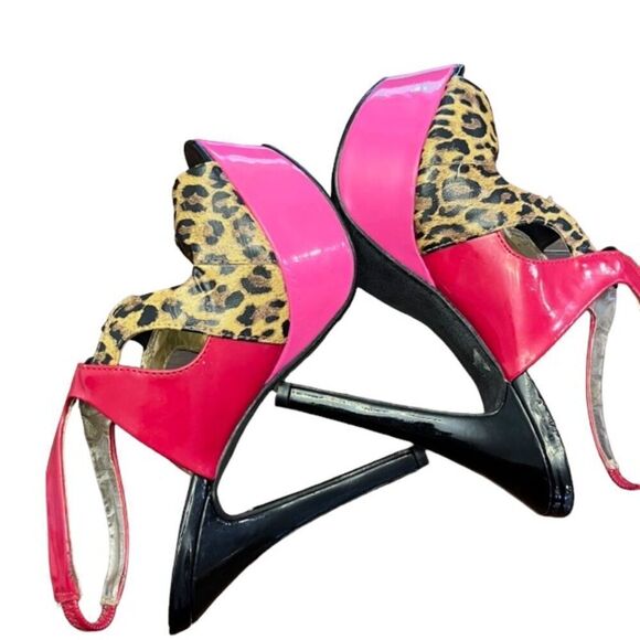Paprika Women's Stiletto Heels - Leopard, Red, Hot Pink! - Picture 10 of 11